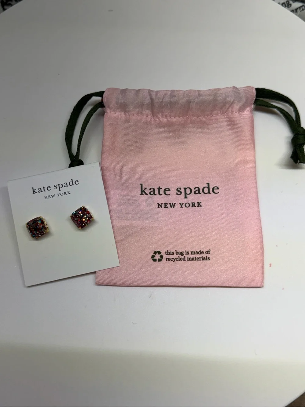 New Kate Spade multicolor Glitter with NWOT Kate Spade pink pouch